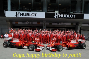 Scuderia Ferrari поздравляет goga2159 с днем рождения!